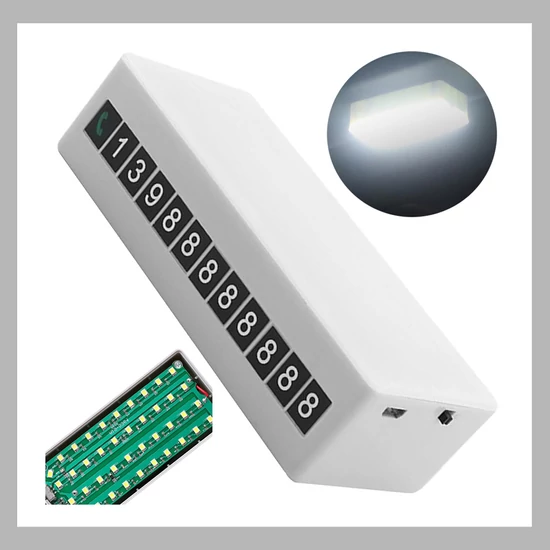 Ideiglenes Parkoló Autótelefonszám Mágneses Lámpa 12289