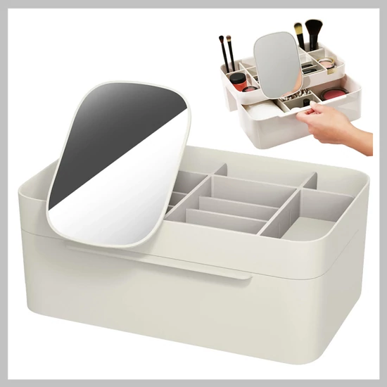 Kozmetikai rendszerező fiókkal és tükörrel 24424