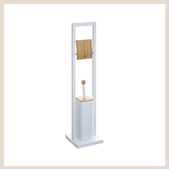 Wc papír tartó és WC kefe készlet matt fehér ZTN160926A