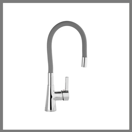 Mosogató csaptelep világosszürke flexibilis csővel TO-75710