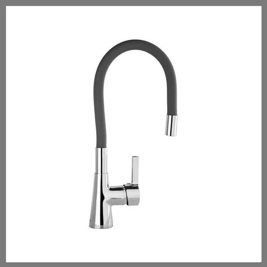 Mosogató csaptelep sötétszürke flexibilis csővel TO-75711