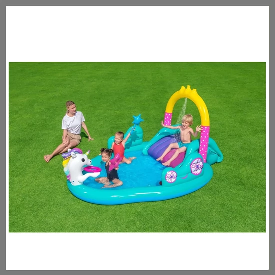 Bestway 53097 Felfújható Varázslatos egyszarvú játékközpont  274x198x137cm 653097