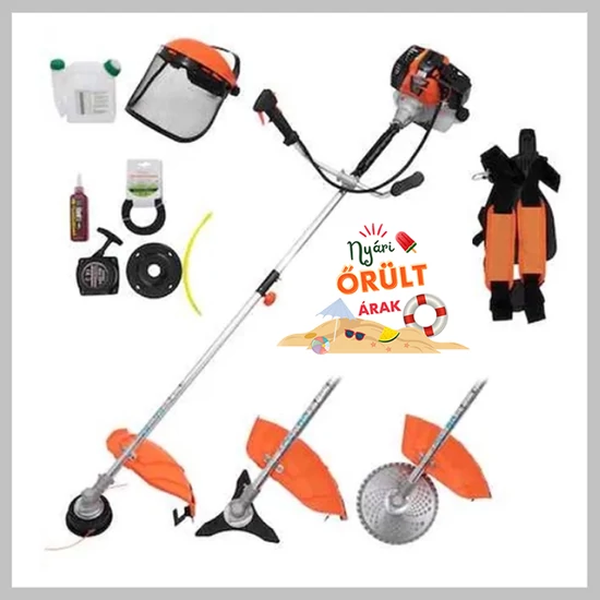 Midori-JAPAN benzines fűkasza 6,2 LE, 12 tartozékkal CTBC520