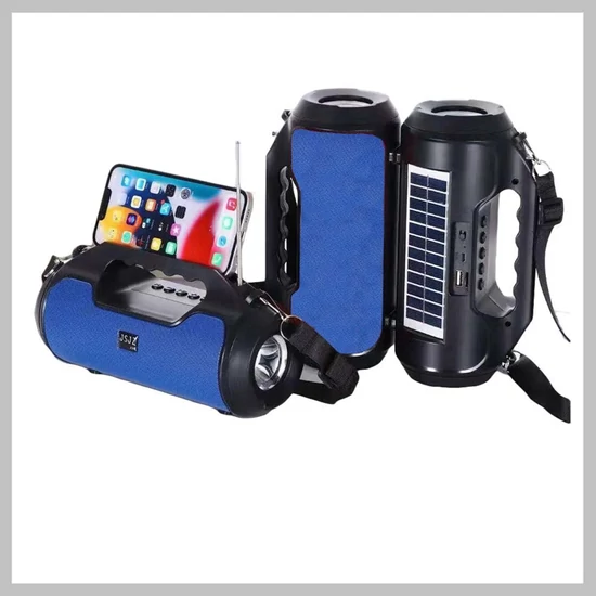 JSJZ FM rádió USB és TF & Aux bemenet LED világítás napelemes Bluetooth hangszóró Z20