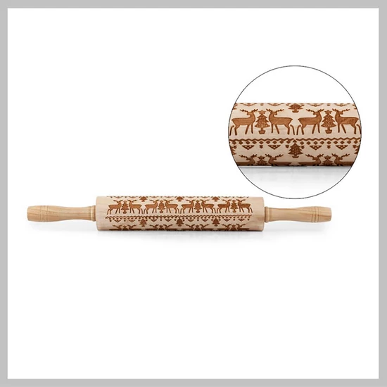 Karácsonyi mintás sodrófa  holm8128