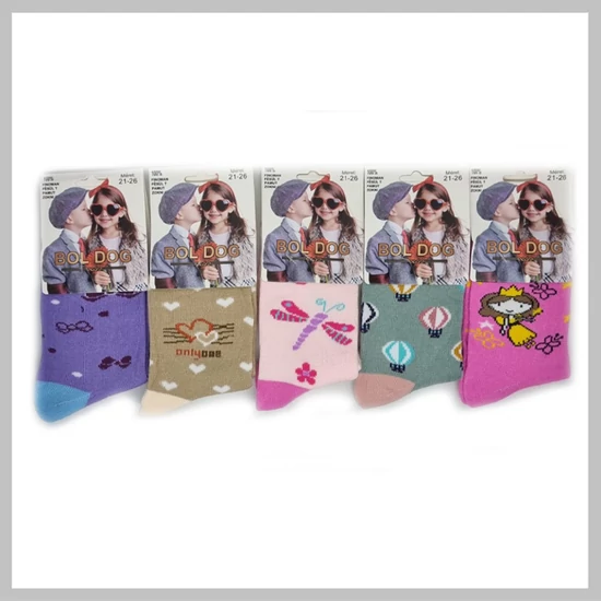 Lányos gyerekzokni 10 pár 5 féle szín Méret 21-26