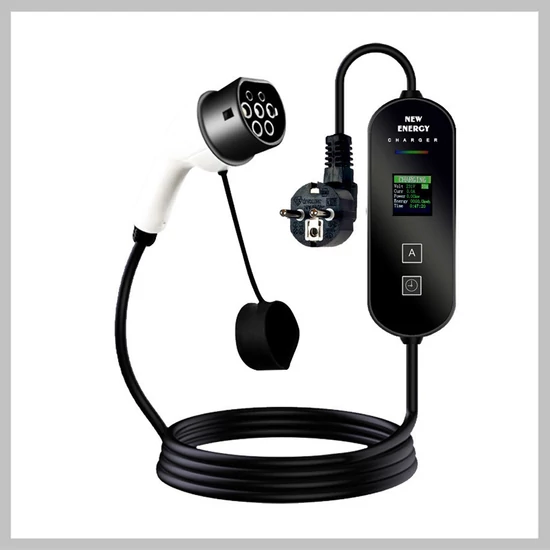 Mobil Töltőállomás elektromos autókhoz és egyéb járművekhez AC 5 méteres,EV 3,5kw,16A,type 2 csatlakozóval holm0090