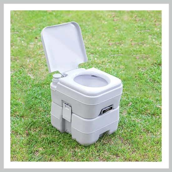 Hordozható WC kempingezéshez, 20L, szürke 24498