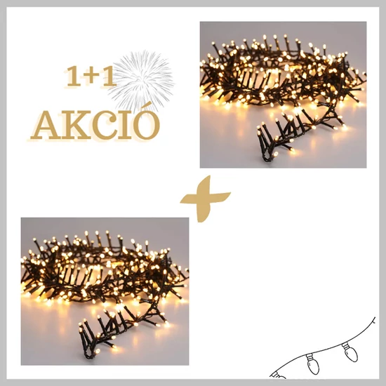 Fényfüzér 180led meleg fehér 8m KE21-1031 1+1