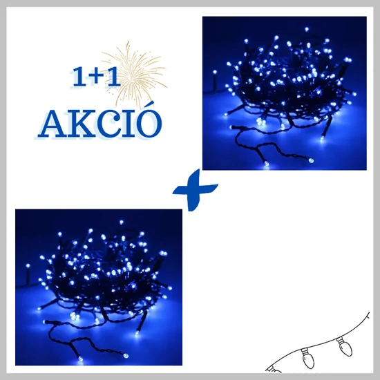 Fényfüzér 180led kék 8m KE21-1032 1+1