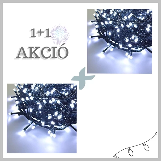 Fényfüzér 180led hideg fehér 8m KE21-1030 1+1