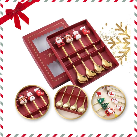 Karácsonyi figurás kávéskanál készlet LYZ4