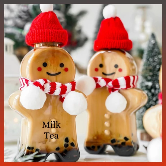 Karácsonyi mézeskalács alakú 350ml díszüveg BD37