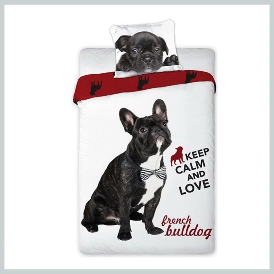 Kutyás Francia bulldog ágyneműhuzat 140×200cm FRA547418