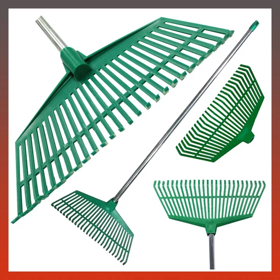 Műanyag kerti gereblye alumínium nyéllel 40 cm 11411
