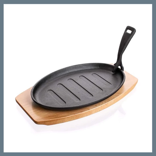 BANQUET Öntöttvas serpenyő fa alátéten GRADA, 27 x 17,5 cm
40LP001