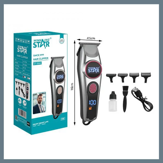 Winning Star Hajnyíró rozsdamentes acél pengével, lítium akkumulátorral ST-5640