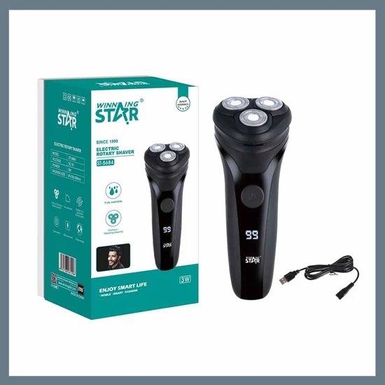 Winning Star 3 pengés utazózár védelemmel ellátott forgófejes borotva ST-5684