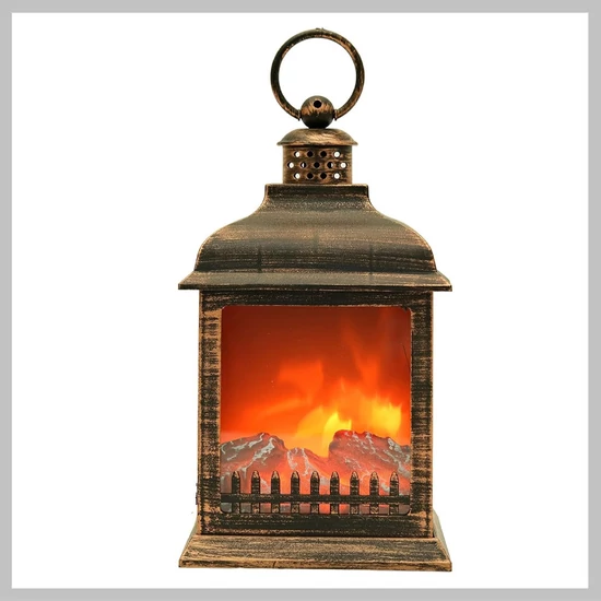 Lámpás alakú kandalló, barna, 15x15x26 cm SP-45
