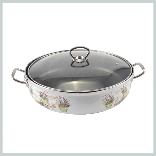 Perfect Home Levendula Zománcozott szeletsütő lábas 26 cm+üvegfedő 14225