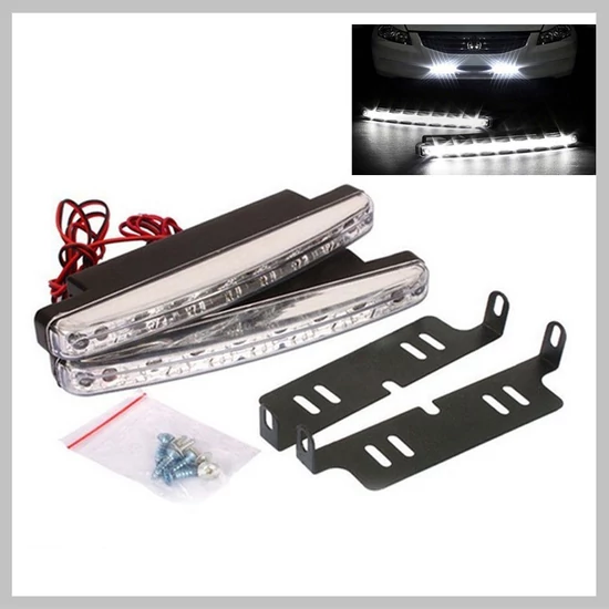 Autós nappali menetfény 8 ledes Holm0177 - Dekoratív extra világítás bárhova, könnyen felszerelhető, ütés és vízálló.