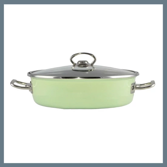 Perfect Home Zöld Elite Zománcozott szeletsütő lábas 24 cm + üvegfedő 10421