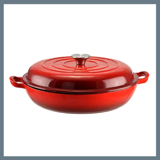 Perfect Home Zománcozott Öntöttvas serpenyő - szeletsütő lábas fedővel 30 cm 14017