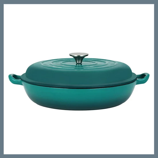 Perfect Home Zománcozott öntöttvas szeletsütő fedővel 30cm türkiz 16640