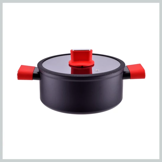 Perfect Home Straight Line tapadásmentes alumínium lábas üvegfedővel 24cm, 5L, indukciós 10440