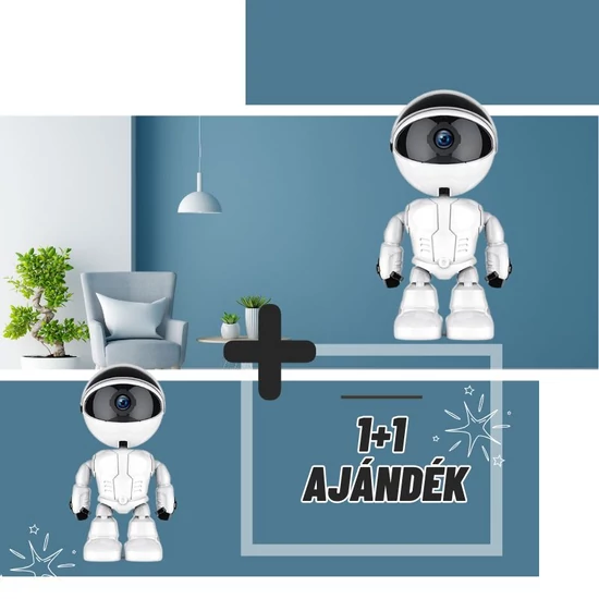 Smart robot intelligens megfigyelő, HD kamera 1+1 AKCIÓ CAM360-104akcio