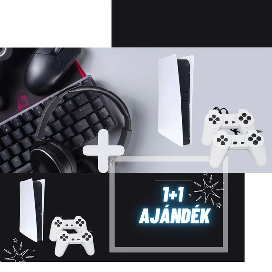 Lehuai videójáték, TV konzol 2 vezérlővel, 2000 beépített játékkal 1+1 AKCIÓ KE24-374akcio