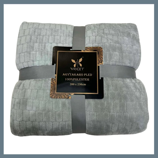 Violet puha plüss pléd/takaró díszcsomagolásban, 150 x 200 cm - Hamuszürke puhaplusstakaro12