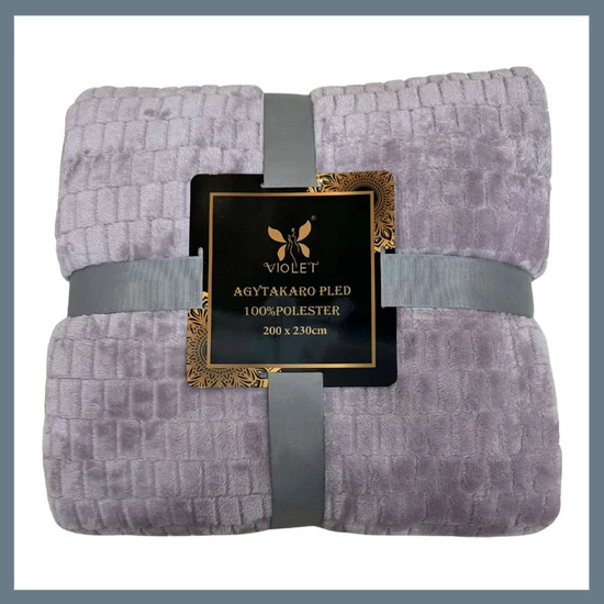 Violet puha plüss pléd/takaró díszcsomagolásban, 150 x 200 cm - Levendula puhaplusstakaro13