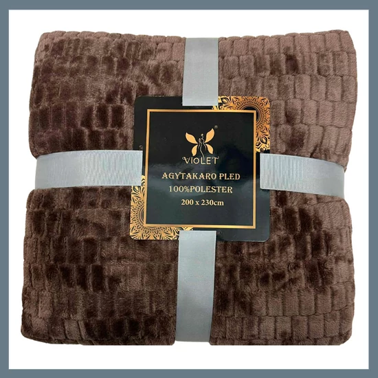 Violet puha plüss pléd/takaró díszcsomagolásban, 150 x 200 cm - Barna puhaplusstakaro14