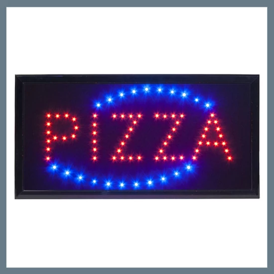 LED világító reklám tábla - PIZZA felirat pizzatabla