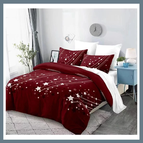 Moon 7 részes ágynemű huzat garnitúra, bordó MOON1