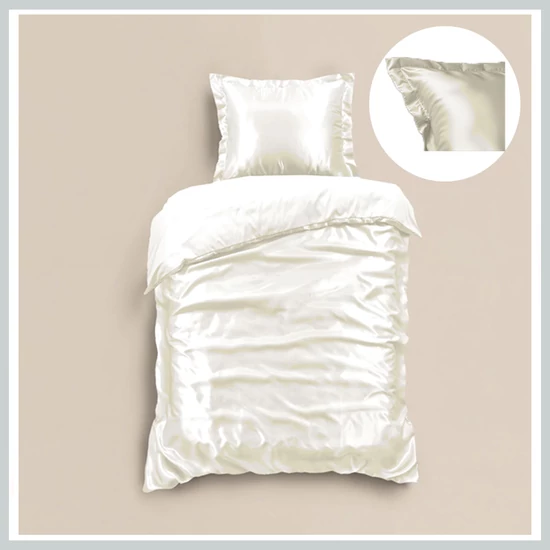 Szatén ágyneműhuzat 140x220 SHINE WHITE 8720578108626