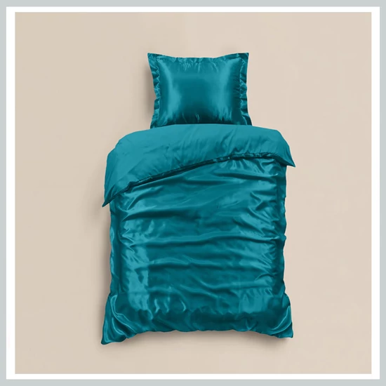 Szatén ágyneműhuzat  140x220  PETROL 8720578108770