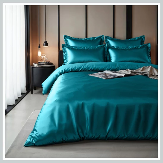 Szatén ágyneműhuzat 200x220 PETROL 8720578108787