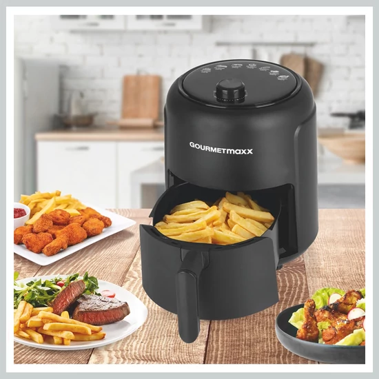 GOURMETMAXX Forrólevegős fritőz/ Airfryer digitális 2,3L 1000W DS12251