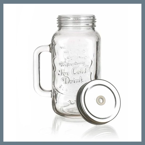 BANQUET MADEIRA dombornyomott üveg bögre, 700 ml, fedővel 04209506