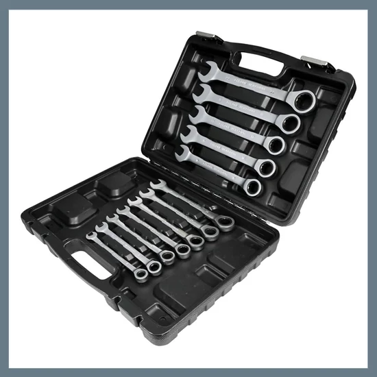 12 darabos racsnis gyűrűskulcs készlet 012323