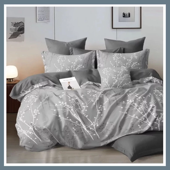 7 részes flanel ágyneműhuzat - szürkeség 
FLA-705