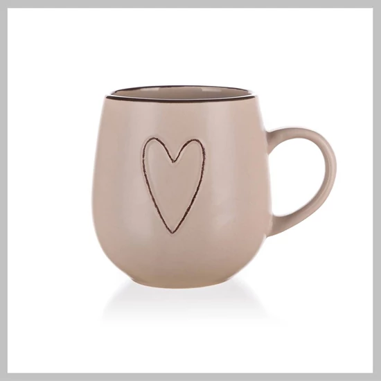 Kerámia bögre HEART 500 ml, bézs 60221524LB