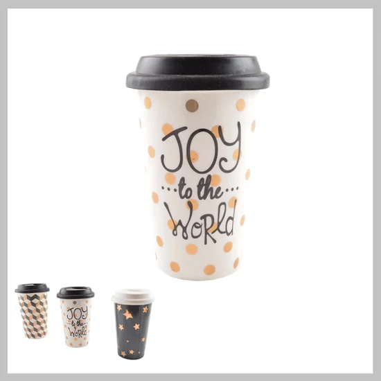 Perfect Home Exclusive kerámia duplafalú bögre szilikon fedővel 13263