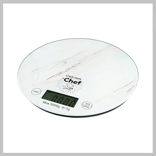 Digitális kerek konyhai mérleg max - 5 kg COOKBAL_ZE