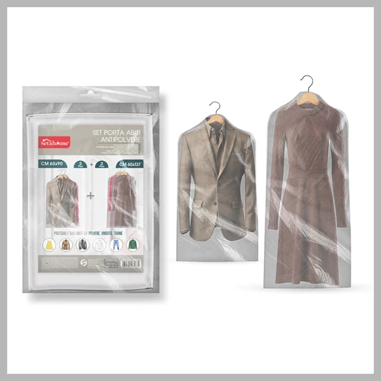 Műanyag porálló ruhaakasztó készlet 03183