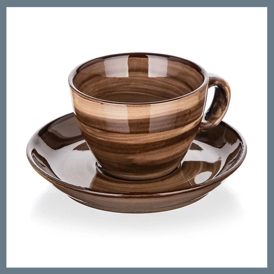 BANQUET PALAS Csésze és csészealj 90 ml, barna 
60322822