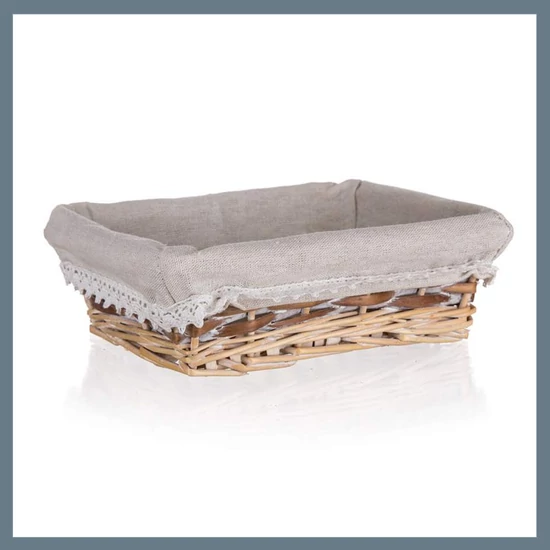 HOME DECOR Fonott kosár DUO, 21 x 16 x 6,5 cm, téglalap alakú, barna-fehér 63940541