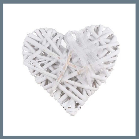 HOME DECOR Dekoratív szív, 15 x 15 cm, fehér 
63943551